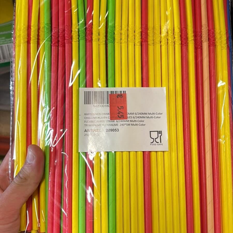 Herbruikbare rietjes lang flexi